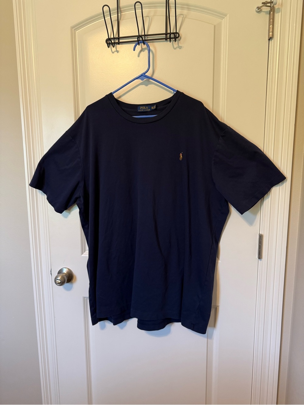 Ralph Lauren Men's Navy Short Sleeve Crew Tee with Gold Pony